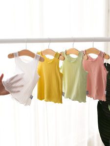 Baby Vest Summer Thin Baby Cotton Mesh Sleeveless T-shirt Girls Sling Summer Outer Wear Western Style