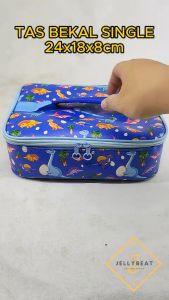 TAS BEKAL BESAR PREMIUM SINGLE (24x20x8cm) - DINOSAURUS BLUE