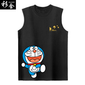 NASA Collaborative Astronaut Doraemon Machine Cat Sleeveless T-Shirt Mens Student Pure Cotton Vest Cool Summer Top