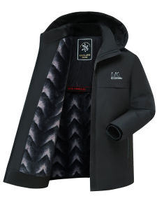 Nam Mùa Đông Dày Dặn Lông Cừu Lót Cotton Vải Bông Áo Khoác Rộng Rãi Fit Ấm Áp Thời Trang Sành Điệu Quần Áo Bảo Hộ Lao Động Phong Cách Đô Thị Cho Trung Niên Và Người Già