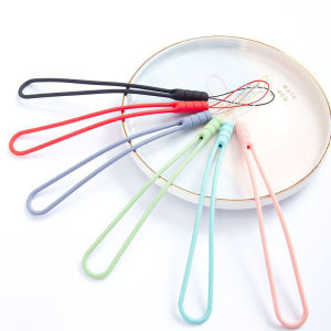 Wrist Straps Hand Lanyard Silicone Lanyard Strip For Phone Camera Keys Cord Chain Keychain Keycord (Pink/Black/Blue)