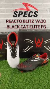 Sepatu Sepak Bola Specs REACTO BLITZ VA20 BLACK CAT ELITE FG White Black Plasma Red