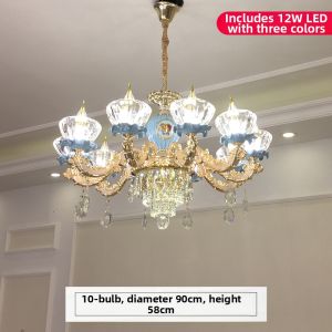 LAIDENG | Luxurious European Style Crystal Chandelier Zinc Alloy Ceramic