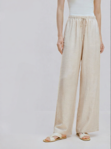 INMAN | Relaxed Fit Wide Leg Pants with Elastic Waist and Drawstring