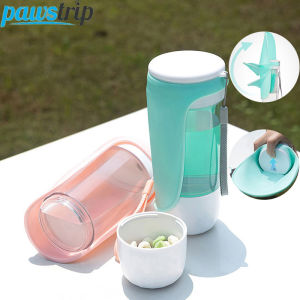 2 in 1 Dog Water Bottle Outdoor Portable Dog Water Bottle for Small Large Dogs Foldable Pet Drinking Bowl Dog Accessories