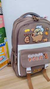 🔺D1-2509 - CAPYBARA Design 45CM Korea Backpack / Beg Galas Sekolah Rendah & Menengah / Kanak-Kanak Kids Backpack