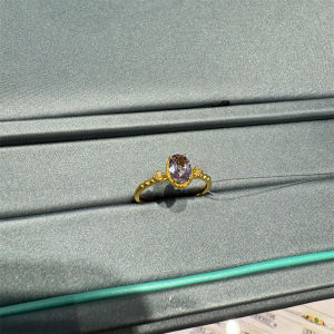 Retro Chinese Style Vine Purple Ring for Women Embedded with Zircon in 24K Gold  Design Fashionable Jewelry Index Finger