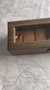 WELLZONE New Dust-Proof Moisture-Proof Imitation Wood Grain PU Leather Watch Storage box Jewelry Storage And Display Gift Box