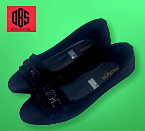 DBS Model Sepatu balet wanita flat hitam kasual Terbaru
