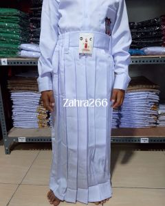 SETELAN SERAGAM SEKOLAH MADRASAH ( MI ) BAJU PUTIH DAN ROK PANJANG REMPEL ATAS BAHAN TWIS HALUS LICIN ADEM REEL FICTURE TERLARIS