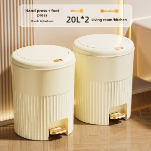 MEIZHUFU | Step Pedal Large Capacity Covered Trash Can