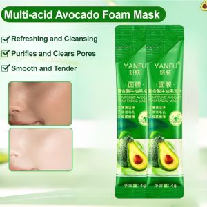 Complex Acid Avocado Bubble Facial Mask Remove Blackheads Anti-Acne Cleansing Whitening Brightening Mask