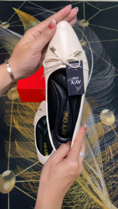 AYY ONE Moane Flat Shoes Wanita Hitam Pita Sepatu Wanita Korean Styel Sepatu Kerja Sepatu Formal Hak Karet 1Cm+ Empuk Anti Slip