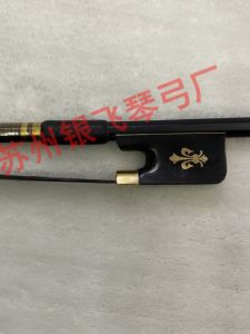 Performing Black Carbon Fiber Carved Cello Bow with Brass Horse Tail for 4/4 3/4 1/2 1/4 Violin Childrens Violin Accessories