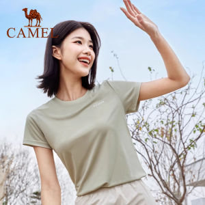 Cameljeans Sports T-shirt Summer Breathable Sweat-absorbent Short-sleeved Yoga Running Quick-drying Top for Women