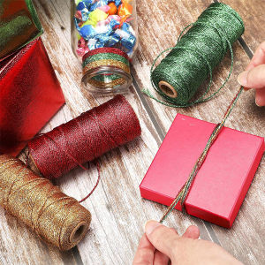 MaxPlus 100M/Roll Gift Box Decor Tag Line Tying Rope Packaging Thread Metallic Cord Christmas Strap Ribbon