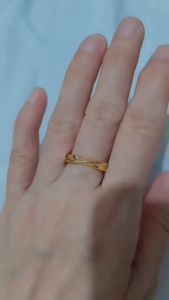 CINCIN WANITA TITANIUM WARNA GOLD / AKSESORIS WANITA TITANIUM / PERHIASAN FASHION TITANIUM ♥ GIRLIE ACC ♥