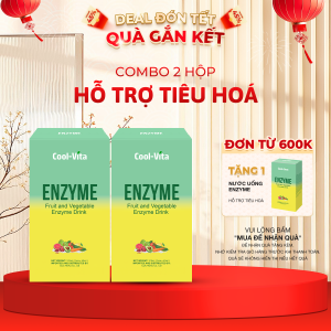 Combo 2 Hộp Nước Uống Bổ Sung Enzyme Chiết Xuất Từ Trái Cây và Rau Củ Hỗ Trợ Tiêu Hoá Thanh Lọc Cơ Thể Coolvita - (45 ml× 7 túi)/hộp