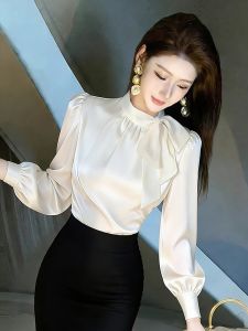 QFN | High-end Elegance White Tie Shirt
