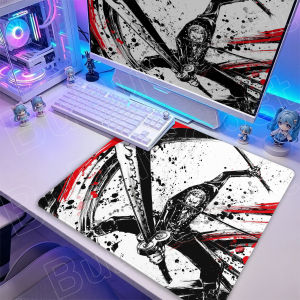 Bandai | 50X50cm Roronoa Zoro Gaming Mouse Pad Ink Wash Style New Laptop Rubber Deskmat One Piece PC Gamer Table Decoration Office Carpet
