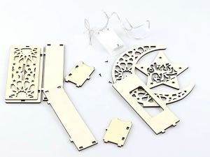 Lampu Dekor Muslim Bahan Kayu Untuk Hiasan Ramadan Dekorasi Eid Mubarak / Hiasan Ramadan / Idul fitri