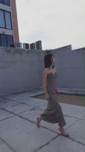 Whatagirlwants - IRIS MAXI DRESS เดรสยาว มีฟองน้ำในตัว พร้อมโชคเกอร์ดอกไม้