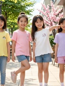 Breathable Icy Silk Girls T-shirt