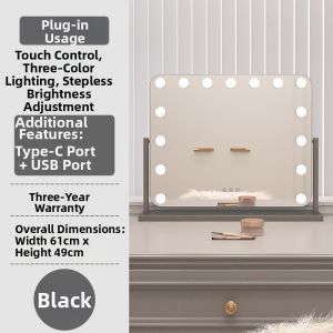 LIWAN | Wall-Mounted Large LED Light Rechargeable Makeup Mirror