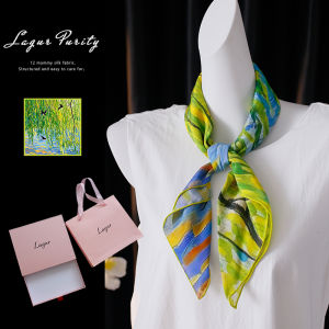 Lagur | Khăn Lụa 100% Cho Phụ Nữ Màu Xanh