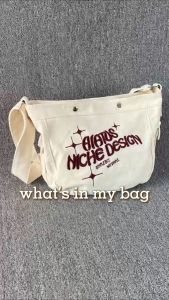 Sera Casual Canvas Sling Bag Wanita Trendy Korean Style Slingbag Lucu Kuliah Sling bag kanvas korea totebag kuliah tas vintage wanita