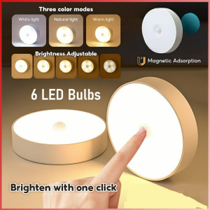 Stick Tap Push Lamp Night Light USB Rechargeable Stick-on Push Light Wireless Cabinet Counter LED