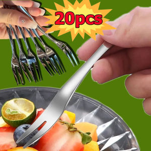 20pcs Stainless Steel Forks / Fruit Forks / Appetizer Dessert Forks / Portable Cocktail Salad Fruit Forks / Tasting Appetizer and Mini Cake Forks