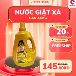 Nước giặt xả True Care 5IN1 can 36kg  trắng sạch quần áo  gấp đôi hạt lưu hương thơm lâu mềm vải