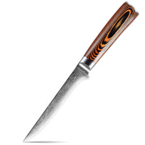 XITUO Kitchen Knives Set 1-6PCSColored Wooden Handle Damascus Steel Sharp for BreadSantokuCleaverParingBoningCooking Knife