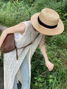 Stylish Niche Style Bandage Dress Blouse Knitted Vest Skirt Summer Womens Back Slit Long Dress round Neck Thin Dress