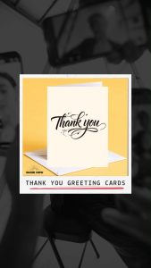 Thank You Card - Thank You | Elegant Calligraphy Cream Black | A6
