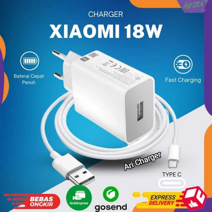 Charger Xiaomi redmi 8A Original 100% Fast Charging 18Wat USB Type