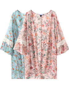 Áo Khoác Che Nắng Chiffon Dài Vừa Phải Cho Nữ Mùa Hè Mỏng Dài Vừa Phải Áo Khoác Cardigan Hở Đi Biển Du Lịch Che Nắng