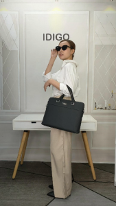 Túi đựng laptop 14 inch da thật túi xách công sở nam nữ đựng tài liệu A4 IDIGO MB1 - 20000