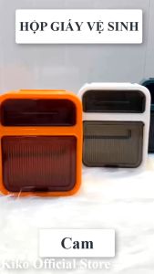 Hộp đựng giấy vệ sinh KAMI có ngăn để đồ tiện dụng. Hộp giấy vệ sinh dán tường nhà tắm Kèm miếng dán cường lực chắc chắn