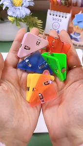 Triangle Corner Clip 10Pcs Plastic Edge Clip Pastel Color Binder Clip for Student Exam Paper Storage