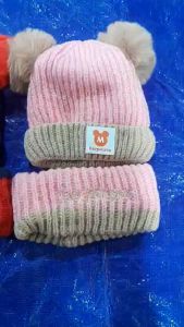 (COMBO) MŨ LEN HAI QUẢ BÔNG KÈM KHĂN LEN CỔ ỐNG CHO BÉ TRAI BÉ GÁI. ĐTVM