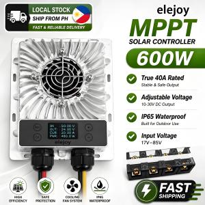 ELEJOY MPPT Solar Charge Controller 600W - 12V/24V Auto LCD Display