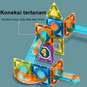 Blok Bangunan Magnetik Jalur Konstruksi Mainan Anak-anak Pendidikan Blok Magnet Geometris Blok Edukasi Building Brick Edukatif 3D Tiles