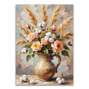 KAYOU | Floral Pattern Digital Oil Painting Paint By Numbers Kit Canvas Hand Drawing Picture Home Wall Decor Art Gift for Friend Family