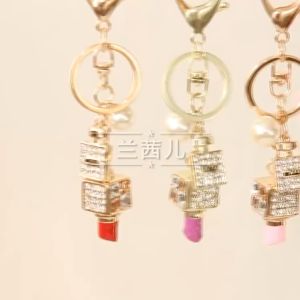 GK073 Gantungan Kunci Diamond Lipstik Dengan Parfum Premium Cantik Mobil HP Tas Good Luck Keychain Pria Wanita