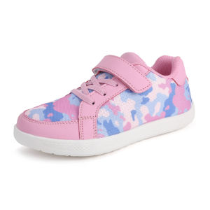 New Kids Wide Toe Barefoot Shoes Little/Big/Kid Hook Loop Minimalist Sneakers Artificial Leather Mesh Lightweight Shoes