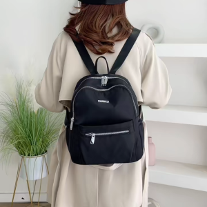 Tas Ransel Wanita Multifungsi Import - Desain Korea Bahan Spandeks Tahan Air Warna Mint/Cacao Elegan untuk Sekolah/Kuliah/Kerja
