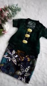 Kebaya Kids Newborn - 4Y Kebaya Budak Baju Raya Budak 2024 warna Emerald Green Colour