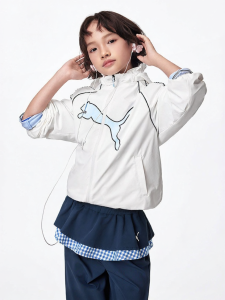 PUMA | Trendy Sweet Childrens Hooded Stand Collar Jacket